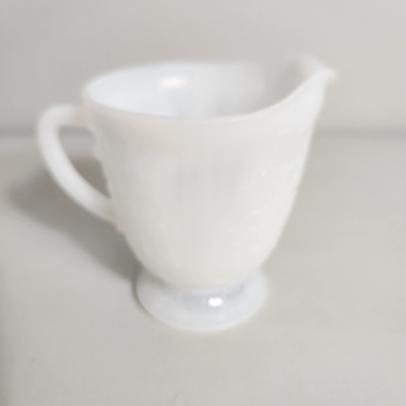 Vintage Macbeth Evans Monax Depression White Milk Glass Cream And Sugar Set - Picture 4 of 13